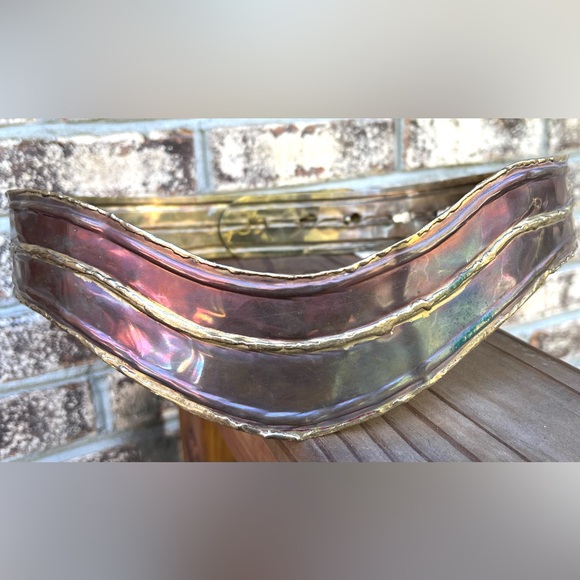 Vintage Handmade Brutalist Hammered Metal Copper Belt - Picture 16 of 16